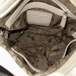 Coach Rugby White and Tan Women\'s Bag Coach Rugby Duffle Leather Bag White and Tan Stripes - Etsy  main image 3